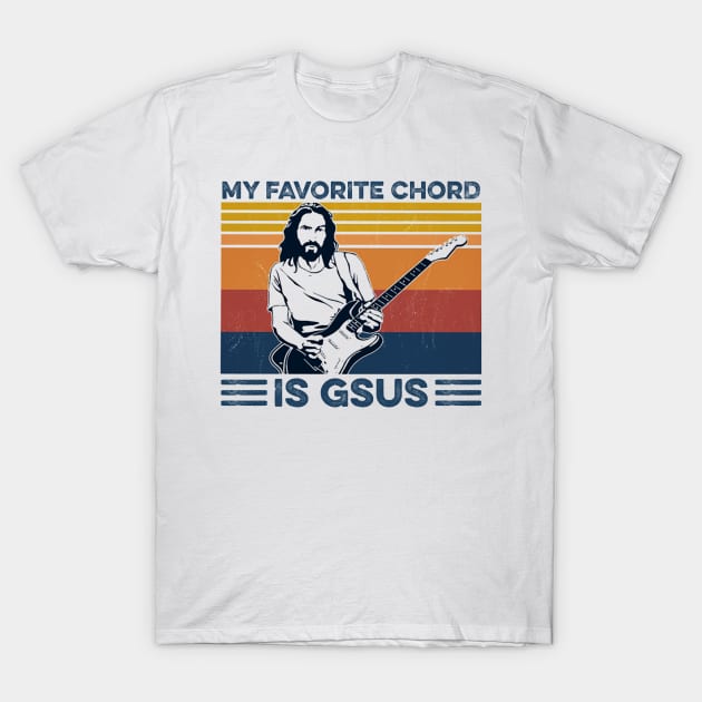 My Favorite Chord Is Gsus Jesus Playing Guitar Vintage Shirt T-Shirt by Alana Clothing
